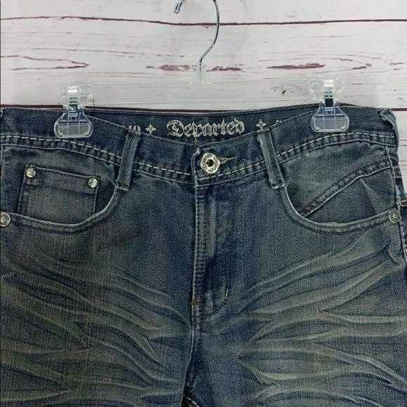 Departed Men's Slim‎ Straight Distressed Wash Jeans Size 32 x 30 - Picture 2 of 8